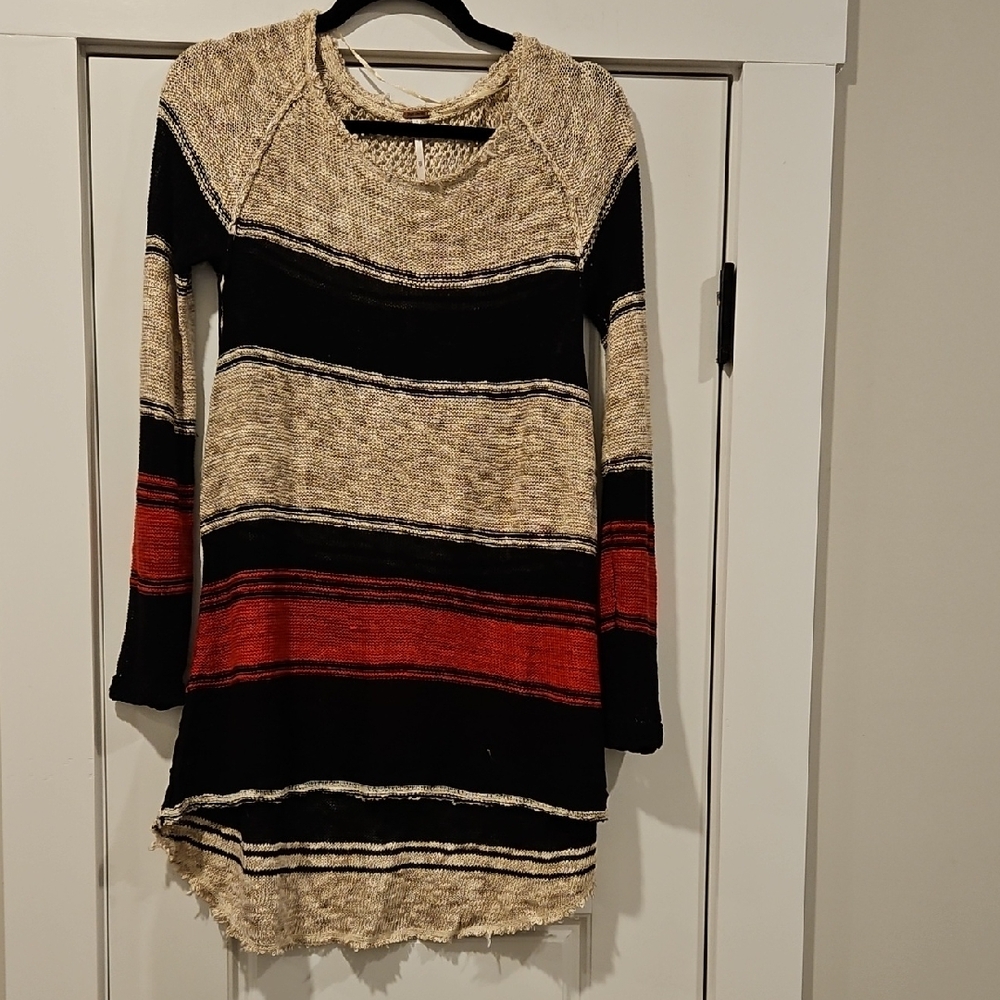 Striped Black and Red Women's Sweater